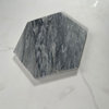 Bardiglio Gray Dark Grey Marble 6 inch Hexagon Tile Honed, 100 piece