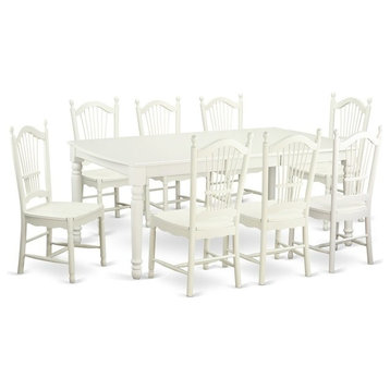 9-Piece Table And Chair Set , Kitchen Dinette Table And 8 Dining Chairs