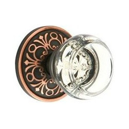 George Town Crystal Knob on Lancaster Rosette by Emtek - Doorknobs