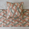 Luxury Orange Jacquard Twin 53"x18" Bed Runner, Swirls & Quilted - Orange Twirls