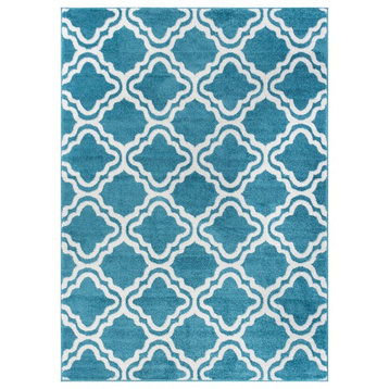 Well Woven Star Bright Blue Area Rug, 5'x7'