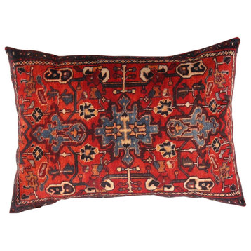 Traditional Kazak Design Velvet Pillow 20"x26"