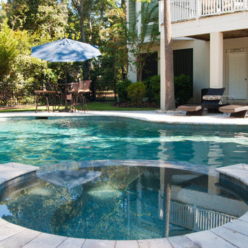 Tropical Pool & Spa with Waterfall