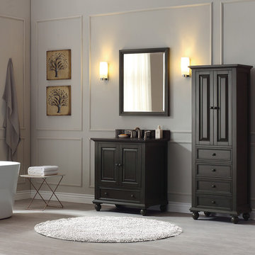 Avanity Thompson 37 in. Vanity Combo in Charcoal Glaze finish with Black Granite