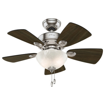 Hunter Fan Company 34" Watson Brushed Nickel Ceiling Fan With Light