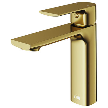 VIGO Davidson Single Hole Bathroom Faucet, Matte Gold