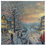 Thomas Kinkade - A Christmas Story Gallery Wrapped Canvas, 14"x14" - Featuring Thomas Kinkade's best-loved images, our Gallery Wraps are perfect for any space. Each wrap is crafted with our premium canvas reproduction techniques and hand wrapped around a deep, hardwood stretcher bar. Hung as an ensemble or by itself, this frame-less presentation gives you a versatile way to display art in your home.