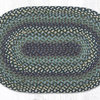 Blueberries and Cream Oval Braided Rug, 20"x30"