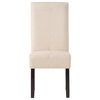 GDF Studio Emilia T-stitch Bonded Leather Dining Chair, Set of 2, Beige, Faux Leather