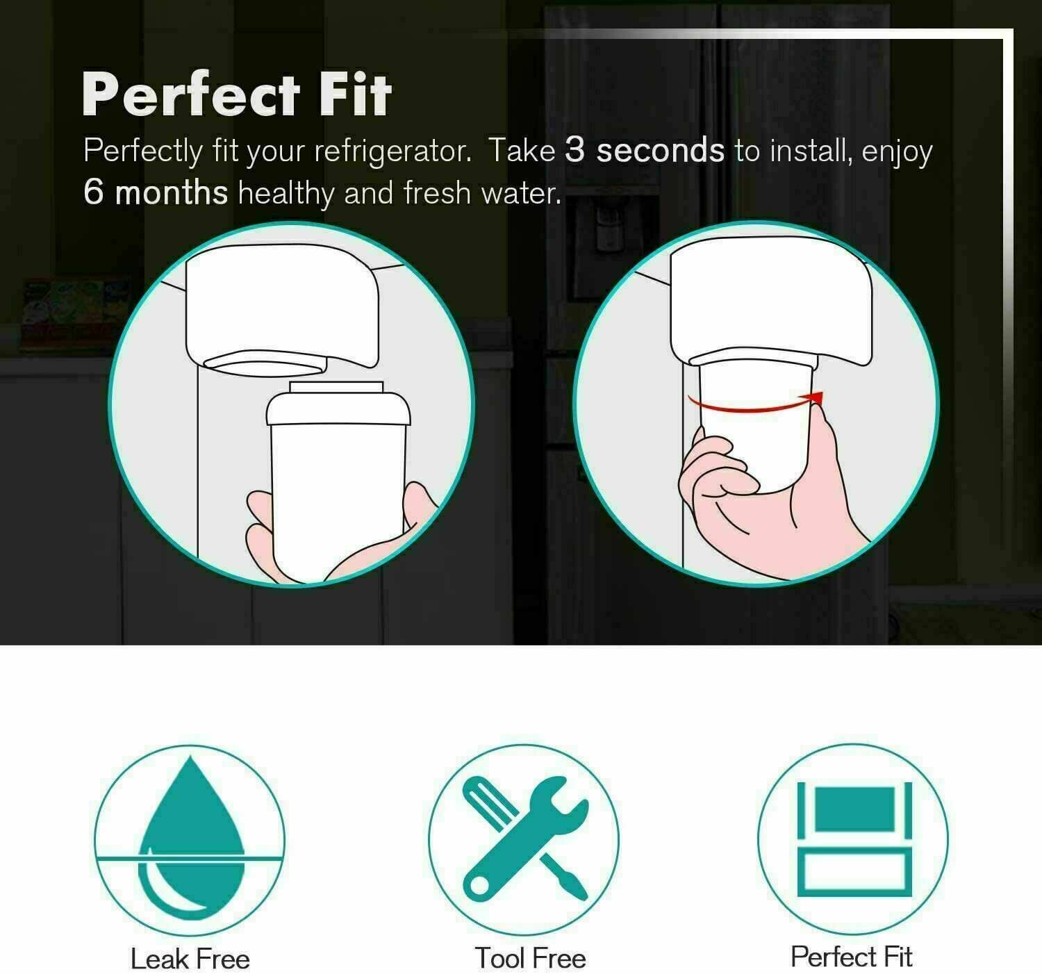 2 Pack GE MWF GWF Replacement Refrigerator Water Filter 46-9991 46-9905