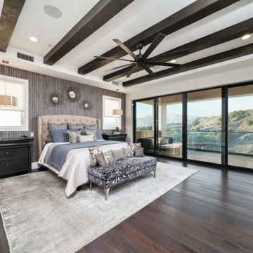 Contemporary Primary Bedroom with Scenic Views