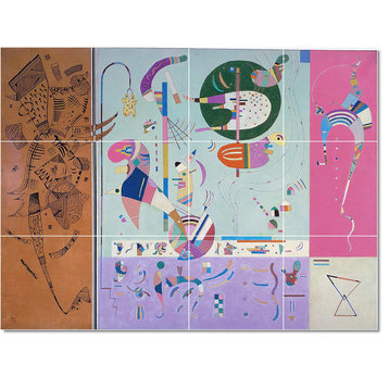 Wassily Kandinsky Abstract Painting Ceramic Tile Mural #67, 48"x36"