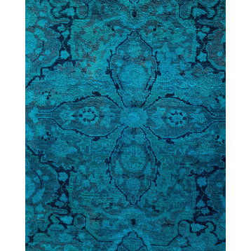 Fine Vibrance, One-of-a-Kind Hand-Knotted Area Rug Blue, 6' 1" x 6' 2"