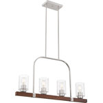 Nuvo Lighting - Nuvo Lighting 60/6967 Arabel - 4 Light Island - Arabel; 4 Light; Island Pendant Fixture; Brushed NArabel 4 Light Islan Brushed Nickel/Nutme *UL Approved: YES Energy Star Qualified: n/a ADA Certified: n/a  *Number of Lights: Lamp: 4-*Wattage:60w A19 Medium Base bulb(s) *Bulb Included:No *Bulb Type:A19 Medium Base *Finish Type:Brushed Nickel/Nutmeg Wood