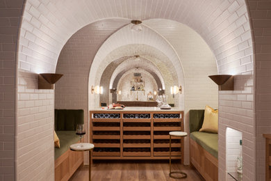 Wine cellar - mid-sized transitional wine cellar idea in Other