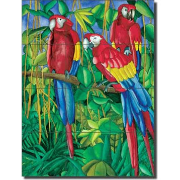Ceramic Tile Mural Backsplash Daniels Tropical Parrot Bird