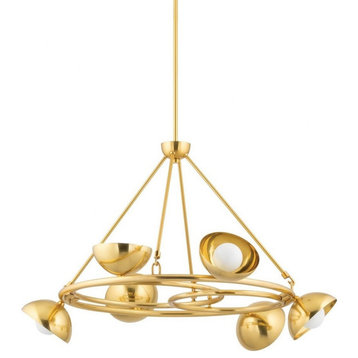 6 Light Chandelier-22 Inches Tall and 34 Inches Wide - Chandelier