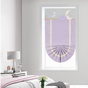 QYBHF738 High Quality Chenille Purple Custom Made Roman Blinds For Home Decorati
