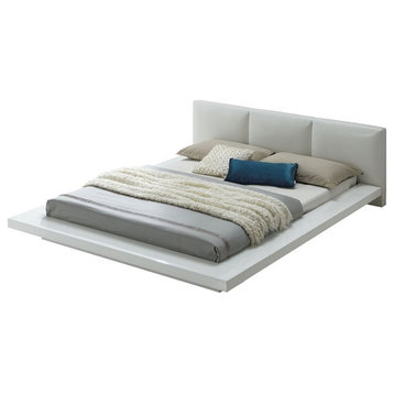 Furniture of America Krister Solid Wood King Panel Bed in White