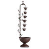 Alpine Metal Hanging 6-Cup Tier Layered Fountain, 36" Tall