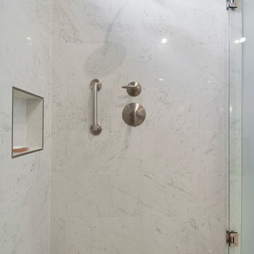 Calabasas Master Bath Remodel with Custom Storage and Marble Shower