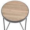 Industrial Flare End Table, Weathered Gray Oak