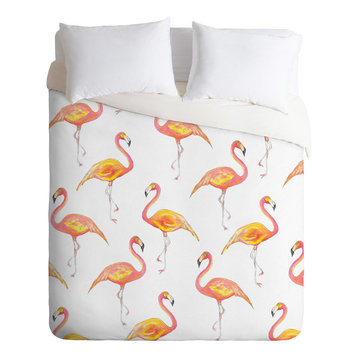 Deny Designs Sophia Buddenhagen The Pink Flamingos Duvet Cover Set