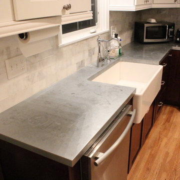Modern kitchen with zinc countertops by Mio Metals