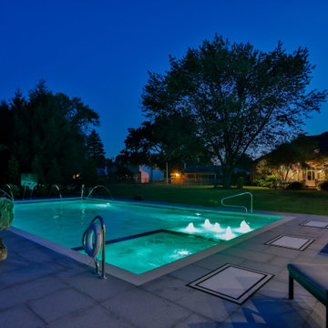 Arlington Heights, IL Swimming Pool and Hot Tub with Jump Rock