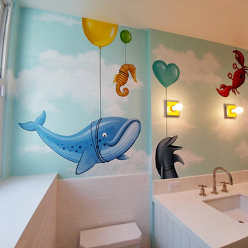 Sea Creature Mural for Kid's Bathroom