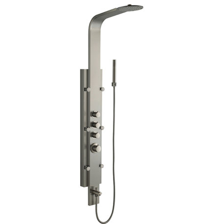 Vigo VG08008 Mateo 60" H 6-Jet Thermostatic Shower Panel - Stainless Steel