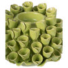 Open Coral Candle or Candle Holder, Lime Green