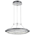elan - elan Joez LED Chandelier/Pendant 83621 - Chrome - A band of metal in a Chrome Finish wraps a circle of Clear Angled Crystals to create a look and fixture sure to add stunning style to a space.