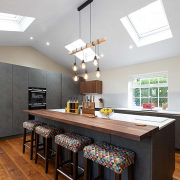 Walnut Handleless Kitchen in Leeds