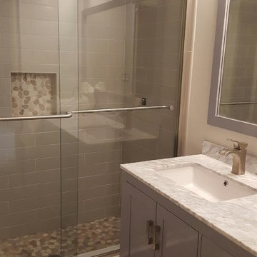 SHOWER Redo 12X24 Charisma Silver & 4X16 Dorian Matt Streamline