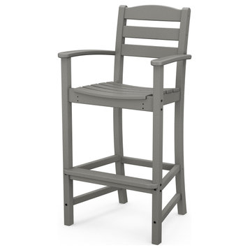 Polywood La Casa Cafe Bar Arm Chair, Slate Gray