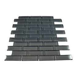 1x3 Dark Grey Glossy Subway Glass Mosaic Tiles - Home Accessories & Decor