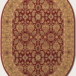 Royal Kashimar All Over Vase Persian Red Oval Area Rug - Area Rugs