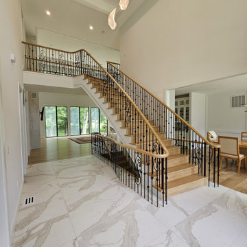 Project #120 | White Oak Staircase with Iron Balusters