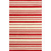 Solid & Striped 5'x8' Red Hand Tufted Area Rug Striped SM23