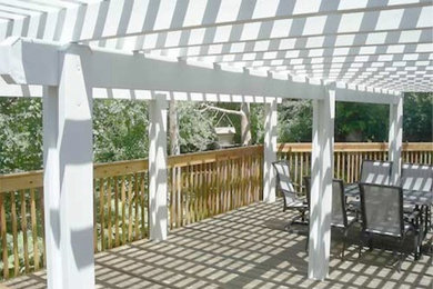 Inspiration for a backyard patio in Salt Lake City with decking and a pergola.