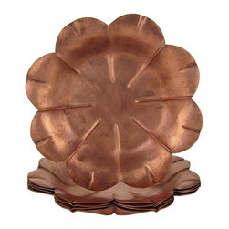 Marie Zimmermann American Arts and Crafts Copper Flower Bowl Set - Decorative Bowls