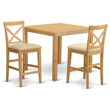 3-Piece Counter Height Dining Room Set-Pub Table and 2 Counter Height Stool