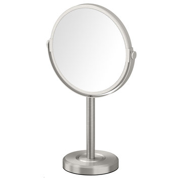 Latitude II Table Vanity Mirror, Satin Nickel