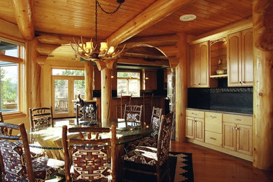 Inspiration for a rustic dining room remodel in Other