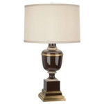 Robert Abbey - Robert Abbey 2506X Mary McDonald Annika - One Light Classic Urn Table Lamp - Robert Abbey, design is our passion. We work very hard to bring our customers the most trend right merchandise with the highest quality standards at the best prices possible. Your success means our success, and we never forget that. We want to assure our customers that we are redoubling our efforts to meet the challenges that we all face in an ever shifting and very competitive marketplace.Mary McDonald Annika One Light Classic Urn Table Lamp Chocolate Lacquered Paint Natural Brass Ivory Crackle Accent Cloud Cream Silk Shade *UL Approved: YES *Energy Star Qualified: n/a  *ADA Certified: n/a  *Number of Lights: Lamp: 1-*Wattage:60w B-Type Candelabra bulb(s) *Bulb Included:No *Bulb Type:B-Type Candelabra *Finish Type:Chocolate Lacquered Paint with Natural Brass Ivory