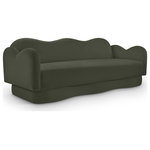 Meridian Furniture - Bloom Upholstered Sofa, Green, Velvet - Indulge in the allure of the Green Velvet Bloom Sofa by Meridian Furniture. Its captivating design and luxurious Green Velvet elevate any space with effortless elegance. Crafted with precision and durability in mind, this stunning piece becomes the focal point of gatherings, fostering moments of connection and warmth. Embrace sophistication and style with the Bloom Sofa, a testament to exquisite taste and timeless beauty.
