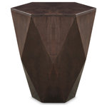 Meridian Furniture - Diamante Oak Veneer End Table, Brown - Make this Diamante end table a focal point in your living room or den. This handsome table is artful by design, offering a beautiful look wherever you choose to use it. The table is made from Oak Veneer with a rich dark brown finish, lending it an ultra-modern look in your space. This diamond-shaped table is bound to cause a stir that's not lost on family, friends, and guests.