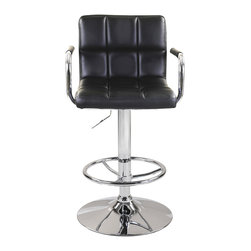 Modern Alice Adjustable Bar Stool | Black (Set of 2) - Bar Stools And Counter Stools