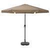 10' Round Tilting Sandy Brown Patio Umbrella, Round Umbrella Base